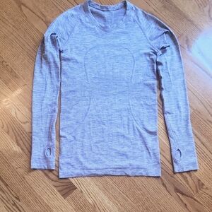Lululemon Long Sleeve Swiftly Tech, Grey/Purple/White